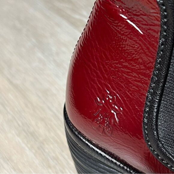 Fly London Burgundy wedge platform Yat Chelsea Bootie boots 38 8 Portugal NEW - Picture 11 of 16